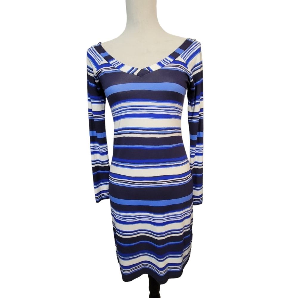 Lily Pulitzer blue and white long sleeve savanna dress size extra small